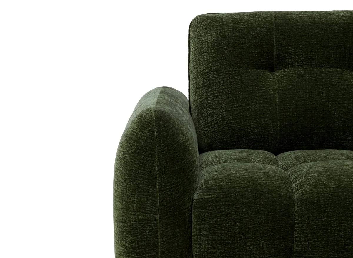 Canapé d'angle en velours tissé vert olive avec dossier réglable ADONIS - Angle droit - Image 9