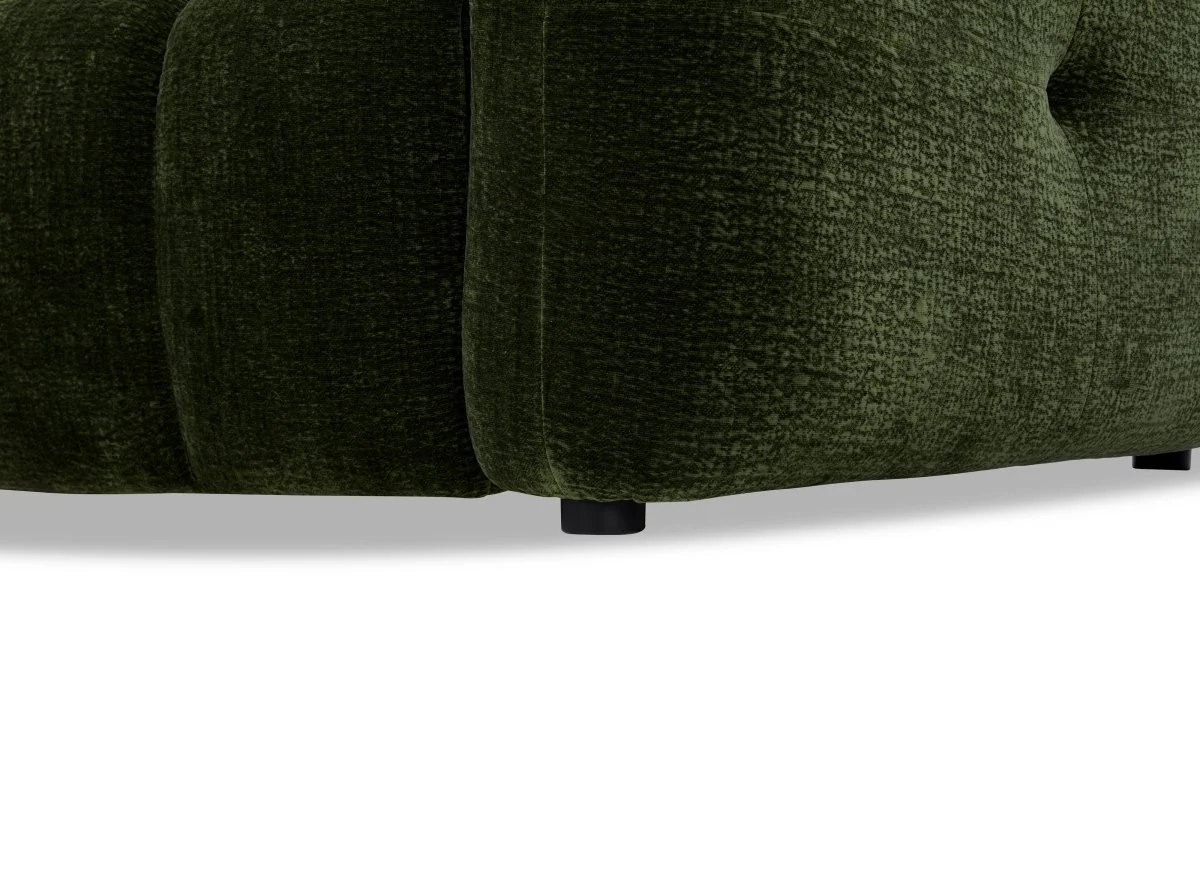 Canapé d'angle en velours tissé vert olive avec dossier réglable ADONIS - Angle gauche - Image 10