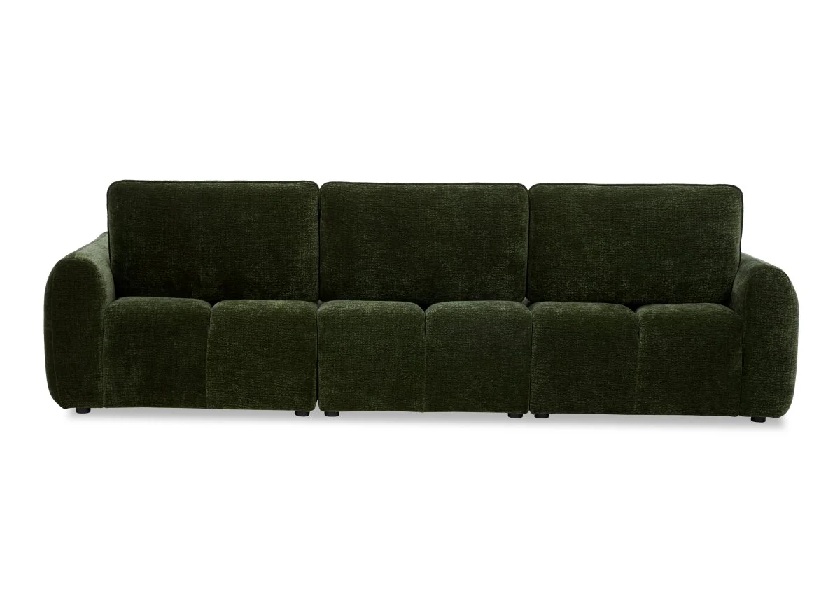 Canapé d'angle en velours tissé vert olive avec dossier réglable ADONIS - Angle gauche - Image 7