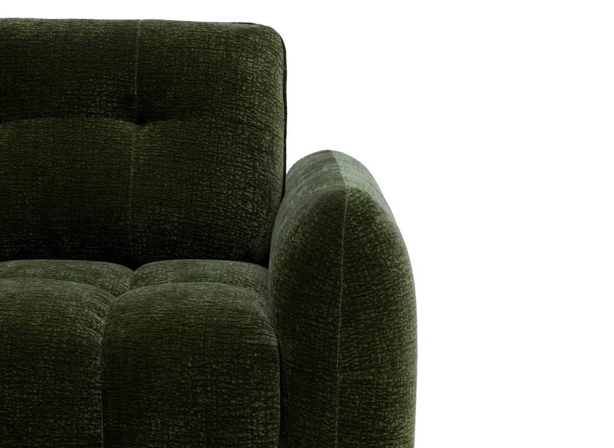 Canapé d'angle en velours tissé vert olive avec dossier réglable ADONIS - Angle gauche - Image 9