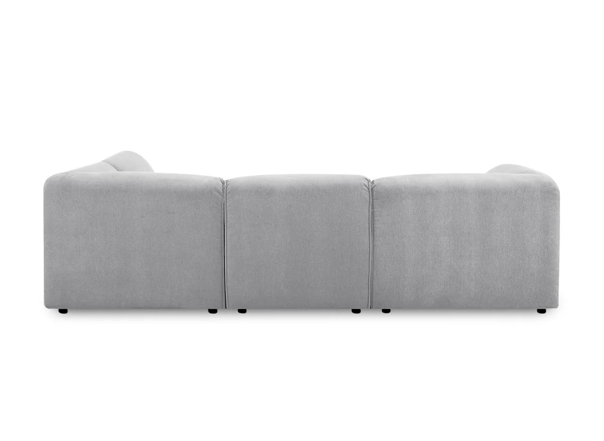 Canapé d'angle modulable en velours gris HARINA - Image 10