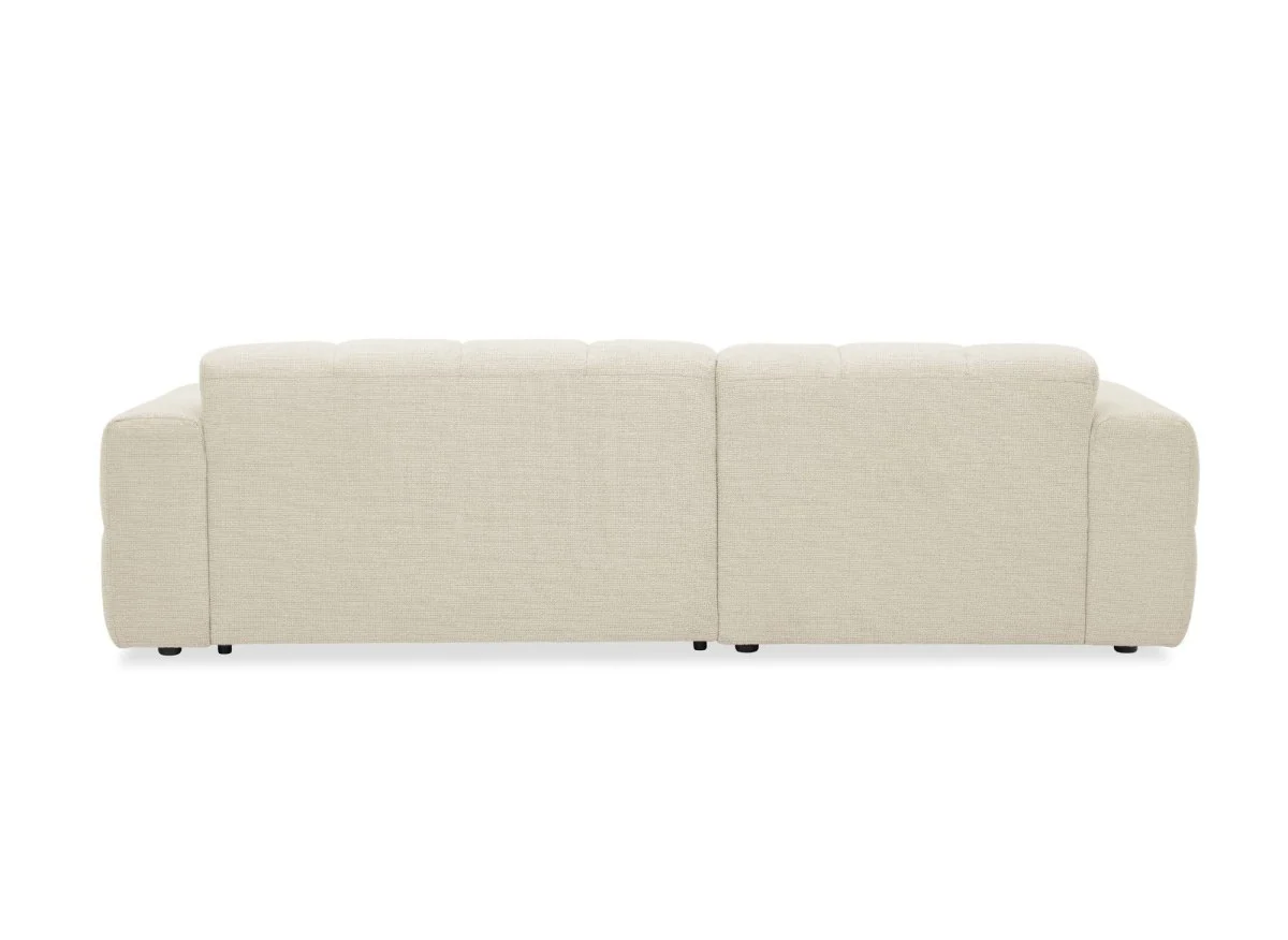 Canapé d'angle relax en velours texturé beige FEDORA - Angle gauche - Image 8