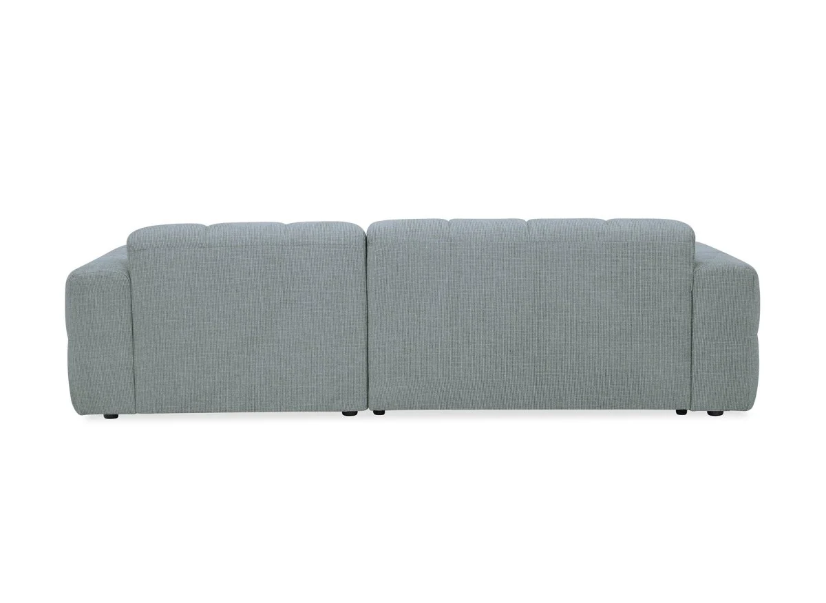 Canapé d'angle relax en velours texturé gris FEDORA - Angle droit - Image 8