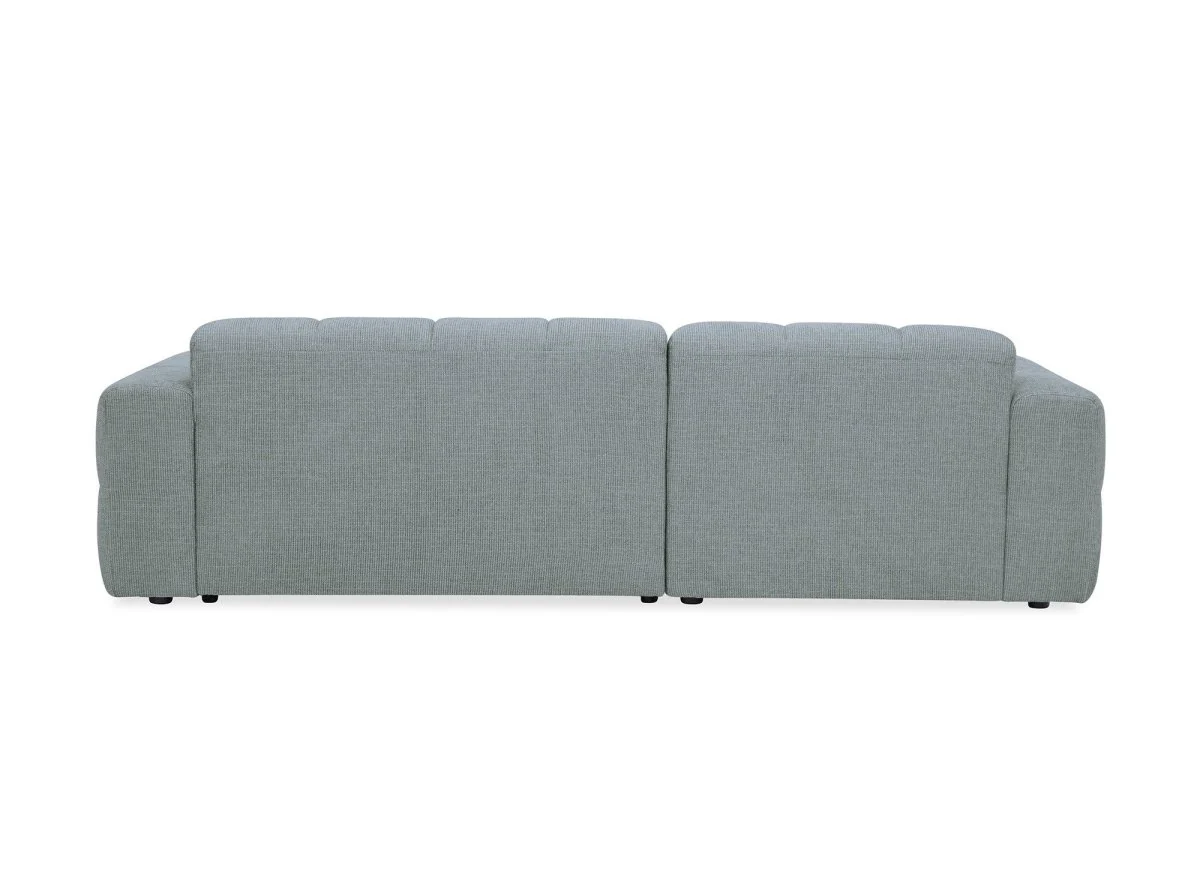 Canapé d'angle relax en velours texturé gris FEDORA - Angle gauche - Image 8