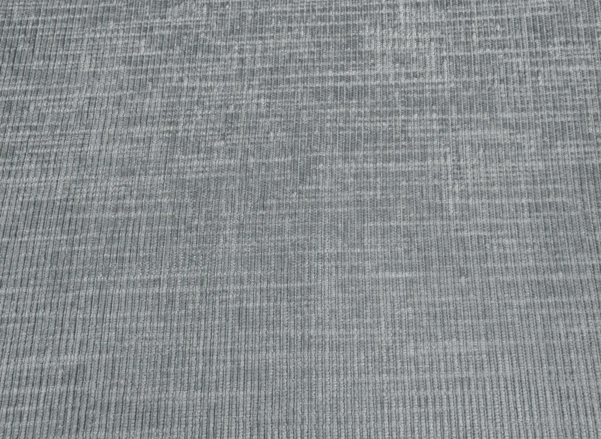 Canapé panoramique convertible avec coffre en velours chiné gris MARIANO- Angle droit - Image 8