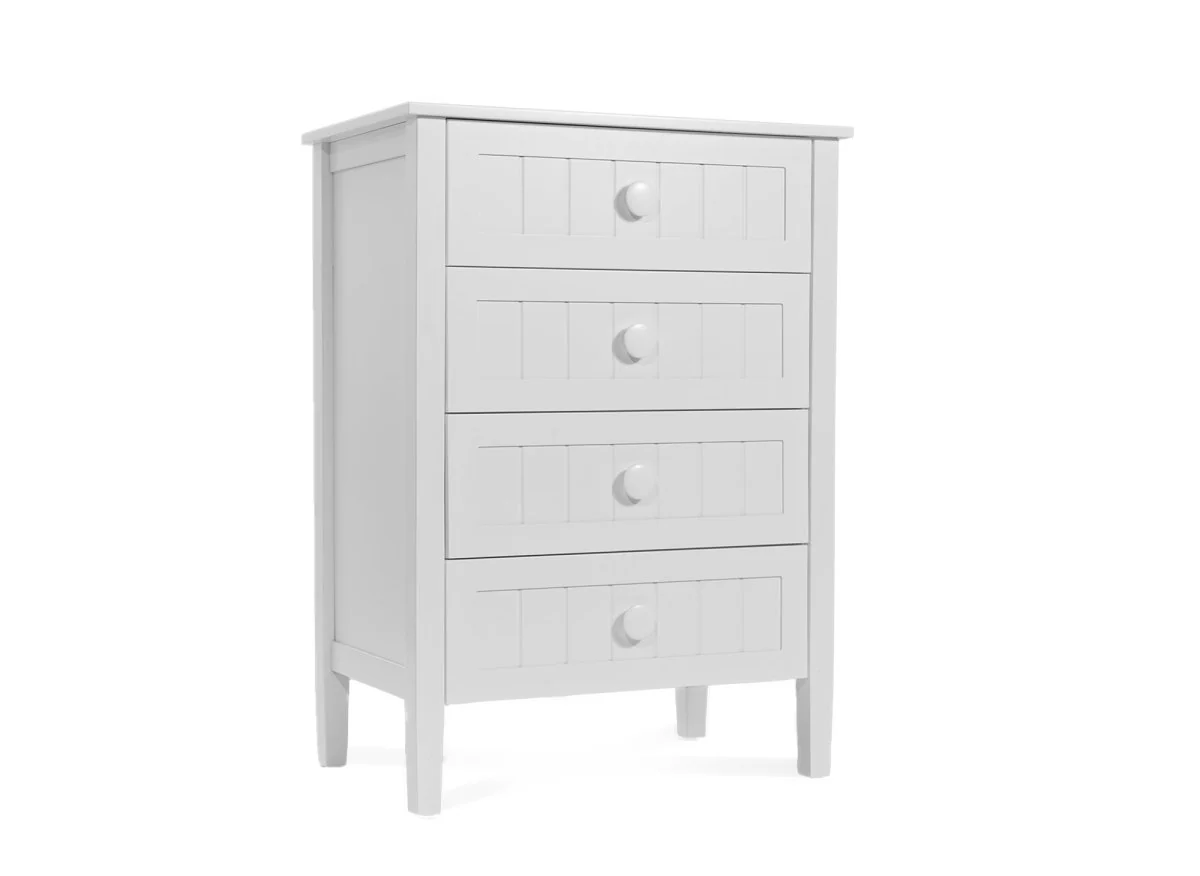 Commode 4 tiroirs en bois blanc KENNY - Image 3