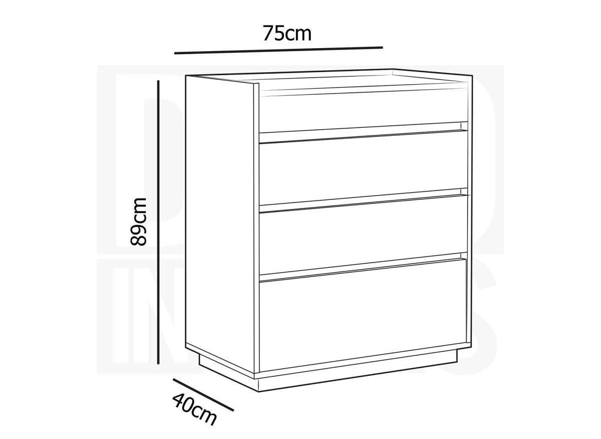 Commode 4 tiroirs en bois couleur chêne SACHA - Image 12
