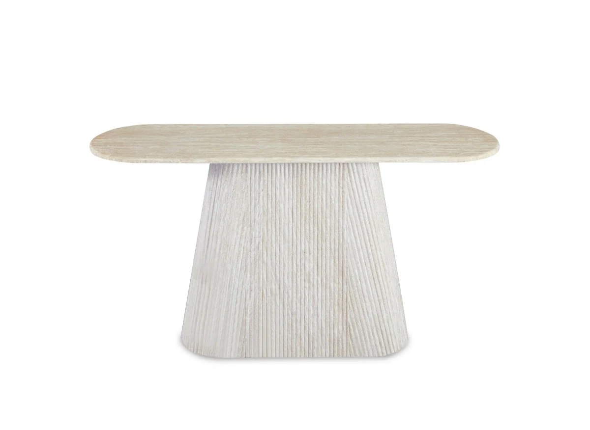 Console en marbre composite beige TIANA - Image 3