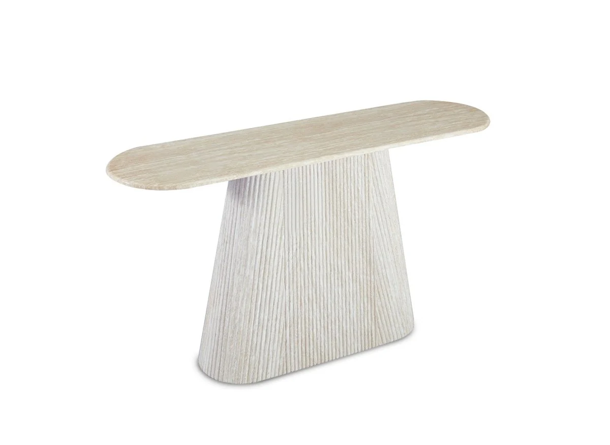 Console en marbre composite beige TIANA - Image 4