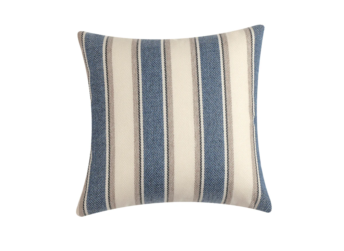 Coussin beige et bleu à rayures 45x45 cm RIVIERA - Image 3
