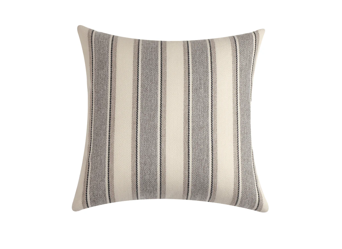 Coussin beige et gris à rayures 45x45 cm RIVIERA - Image 3