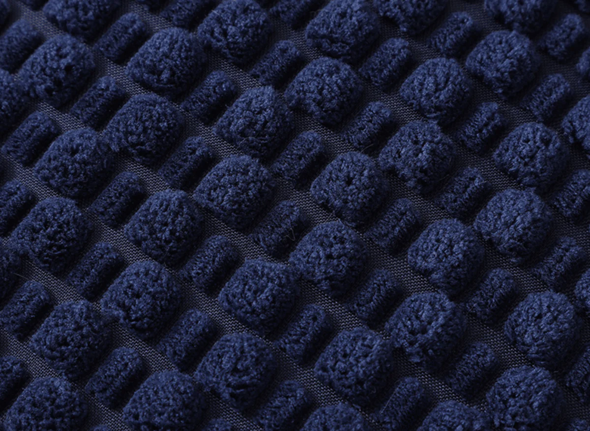 Coussin bleu marine en tissu texturé doux 45x45 cm DUNE - Image 2