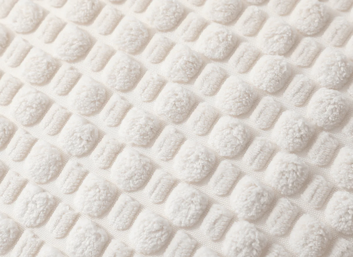 Coussin blanc écru en tissu texturé doux 45x45 cm DUNE - Image 2