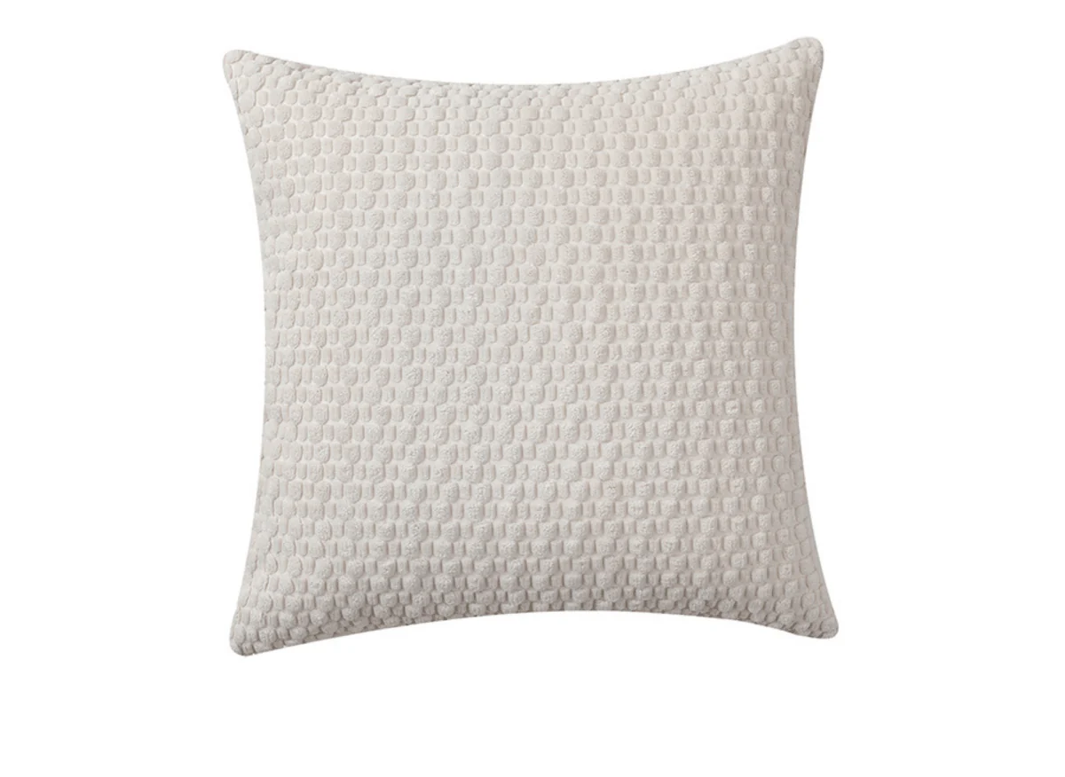 Coussin blanc écru en tissu texturé doux 45x45 cm DUNE - Image 4