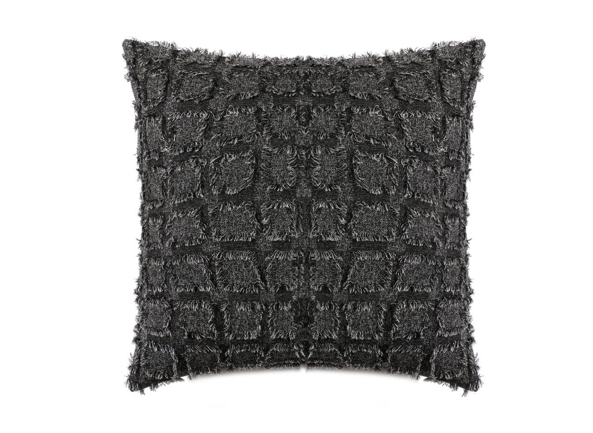 Coussin noir à formes carrées texturées 45x45 cm ELVIO - Image 3