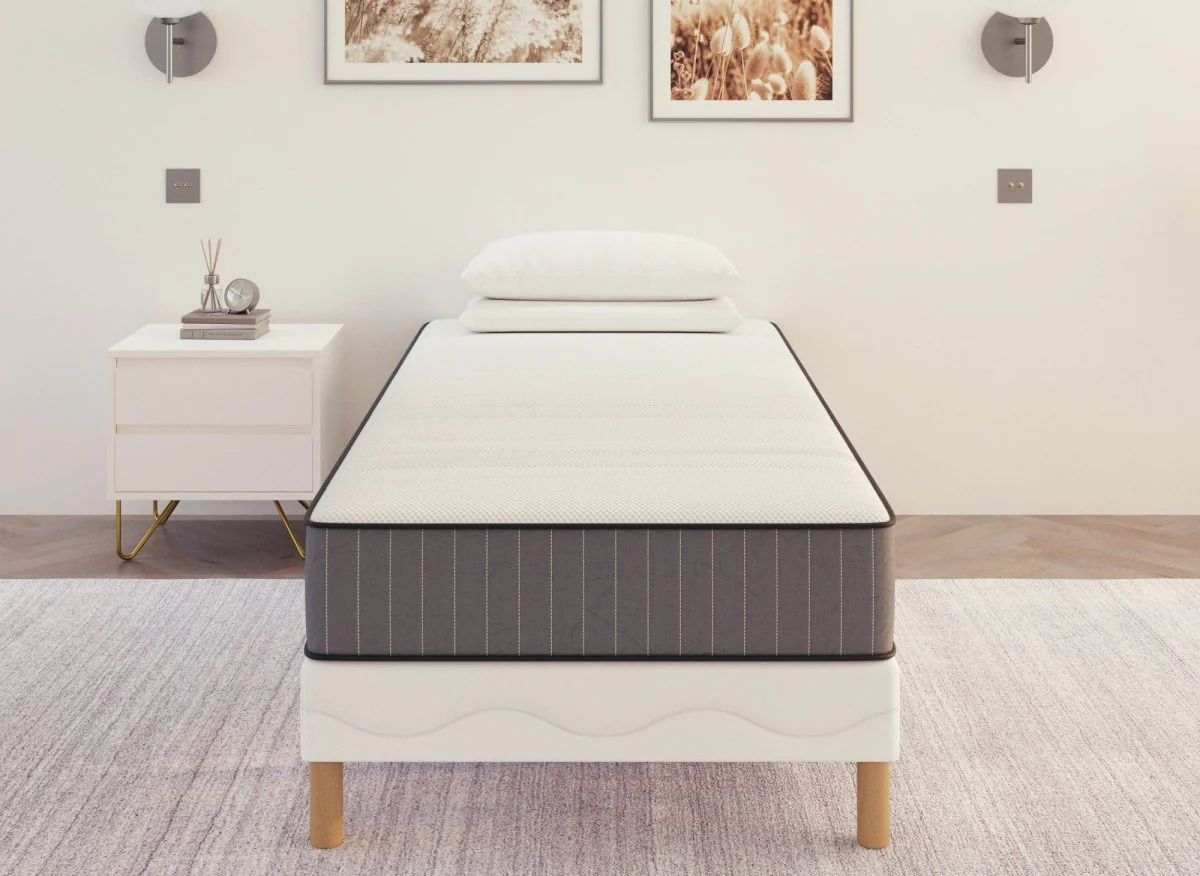 Ensemble 90x190 sommier tapissier + Matelas en mousse 20 cm - AWAN - Image 2