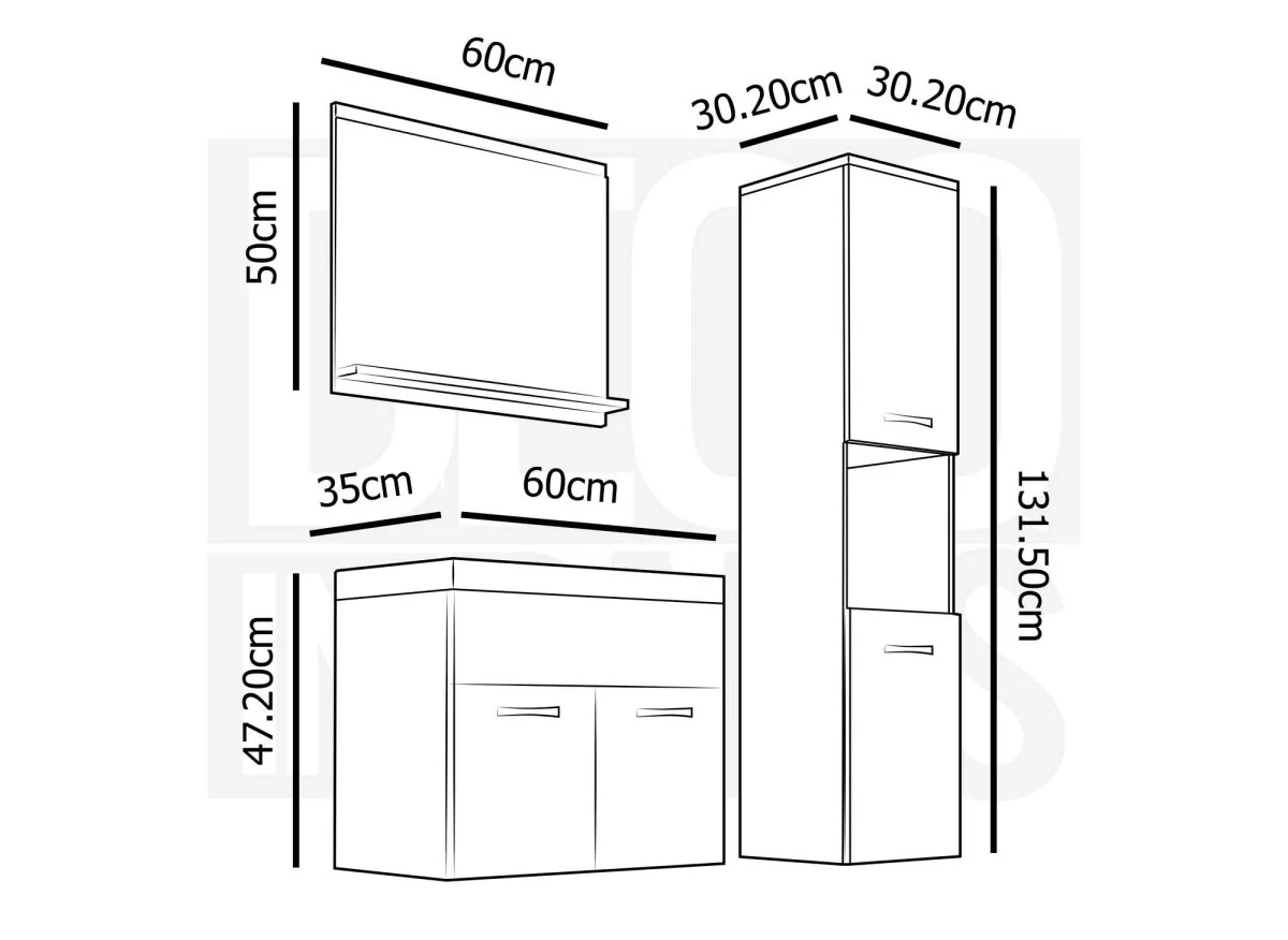 Ensemble meubles salle de bain design suspendu - Bois clair HARMONY - Image 4