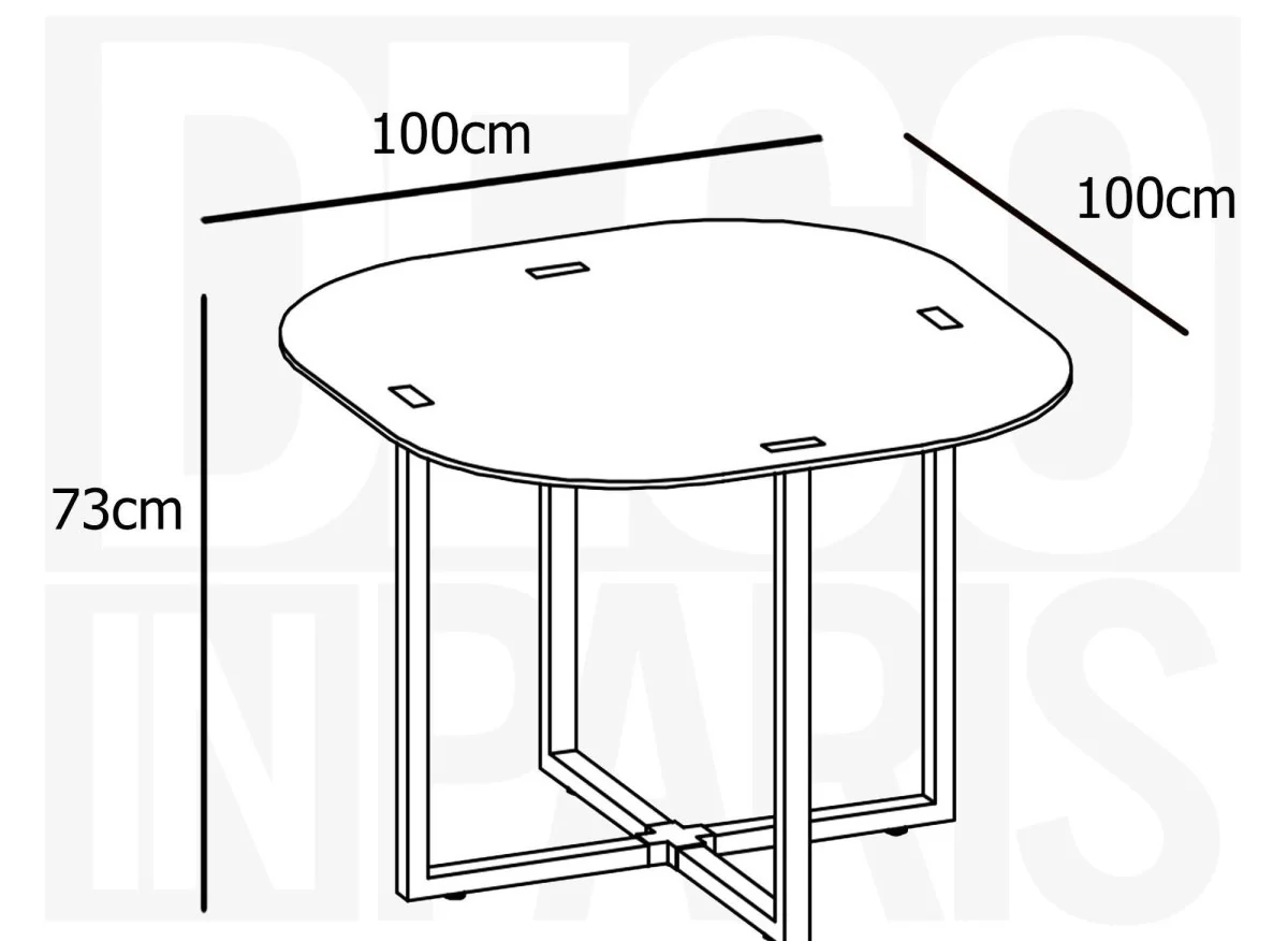 Ensemble table à manger en verre + 4 chaises noires et blanches FLEN - Image 6