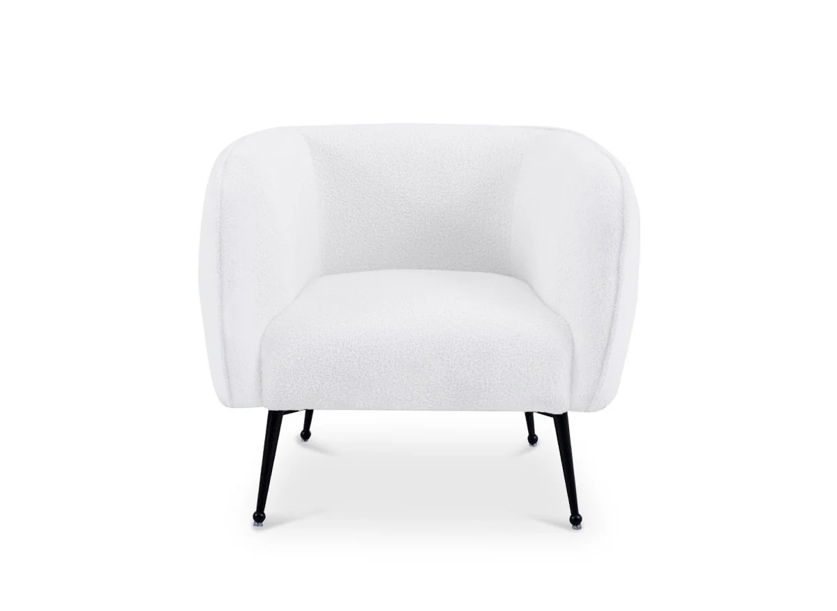 Fauteuil cabriolet tissu bouclette blanc PERRY - Image 3