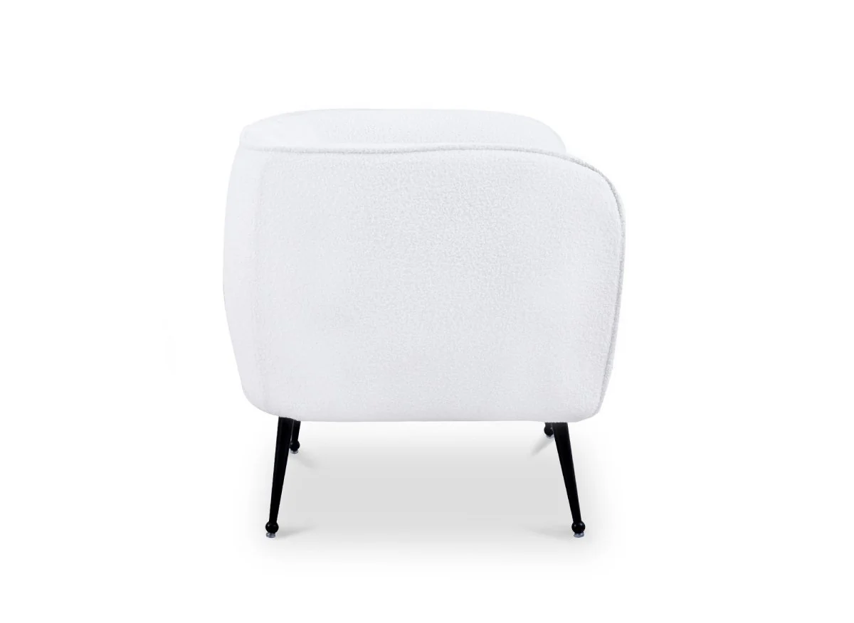 Fauteuil cabriolet tissu bouclette blanc PERRY - Image 4