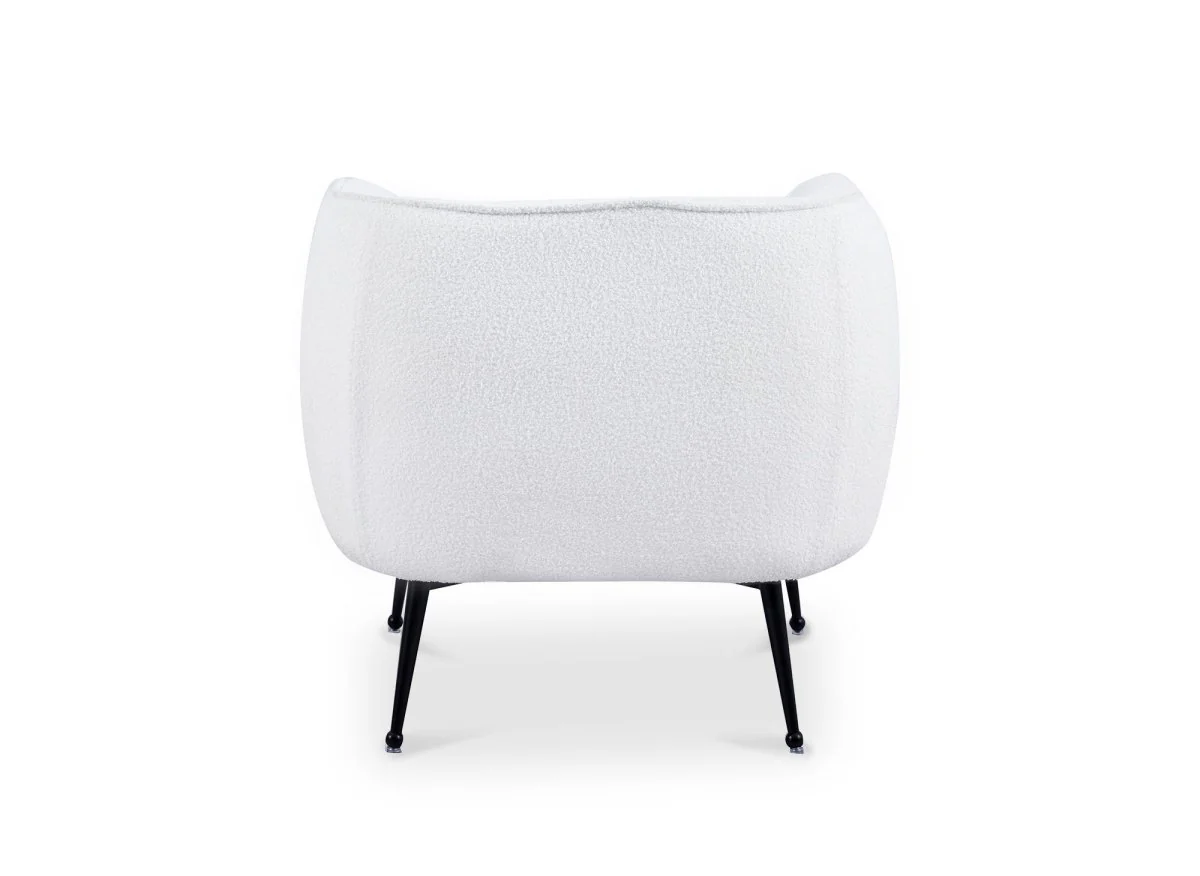 Fauteuil cabriolet tissu bouclette blanc PERRY - Image 5