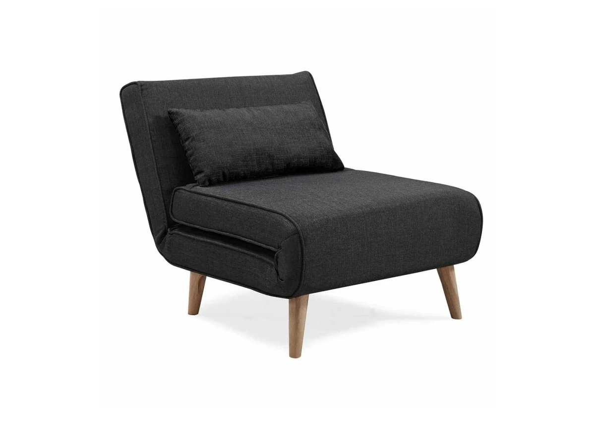 Fauteuil convertible en tissu gris anthracite TONKA - Image 4