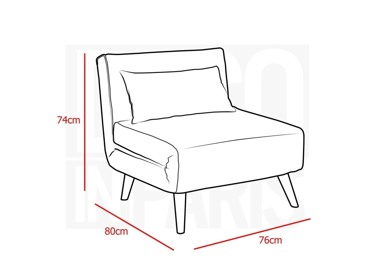 Fauteuil convertible en tissu gris anthracite TONKA - Image 8