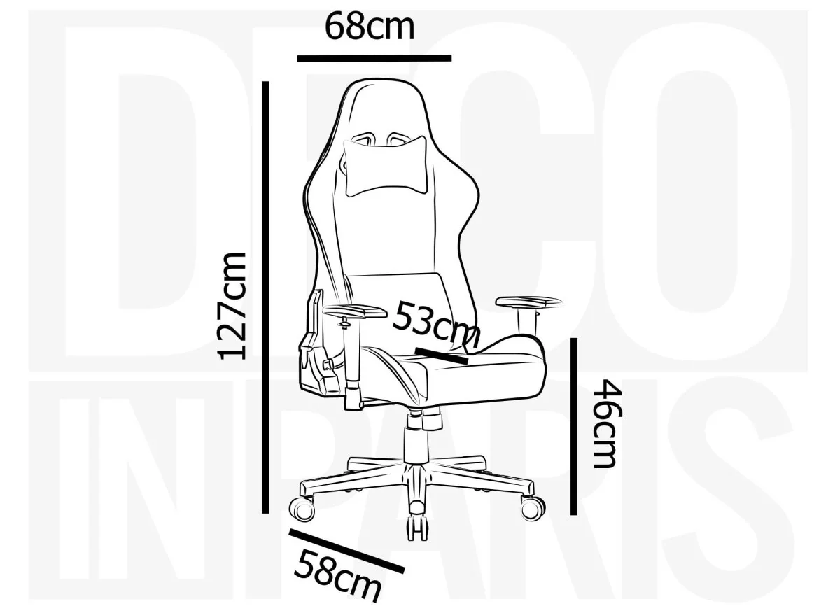 Fauteuil de bureau gaming en simili cuir noir et blanc SOUL - Image 12