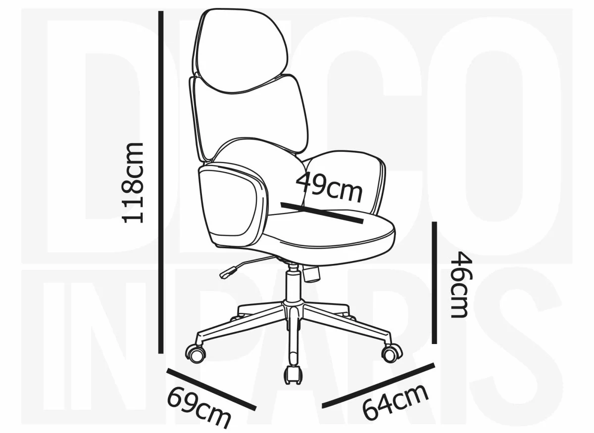 Fauteuil de bureau noir ALFA - Image 6