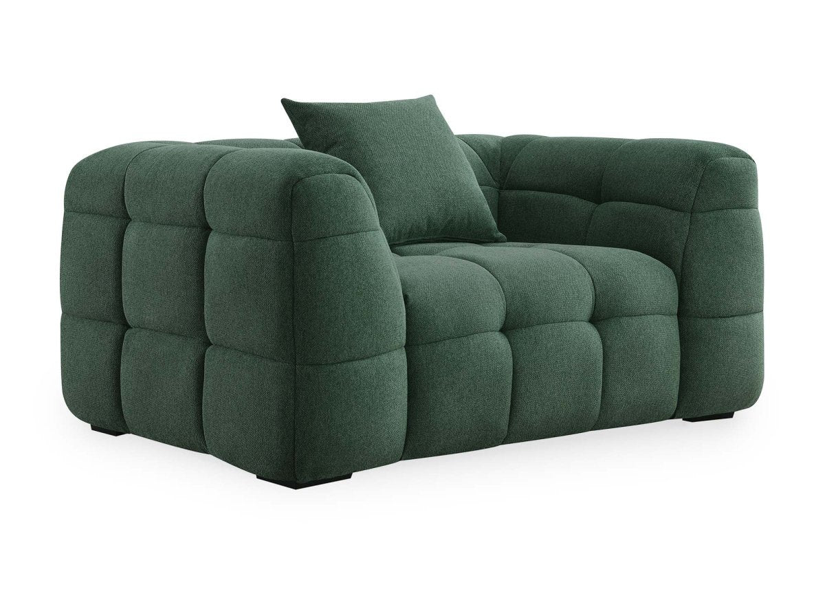 Fauteuil en tissu vert BELLA - Image 3