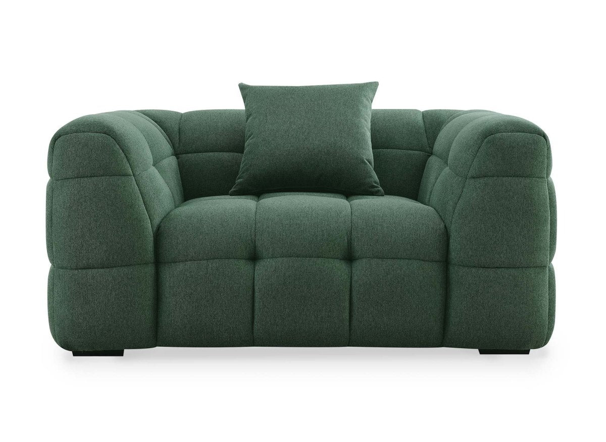 Fauteuil en tissu vert BELLA - Image 4