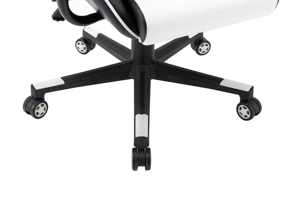 Fauteuil gaming en simili cuir noir et blanc LYHAM - Image 11