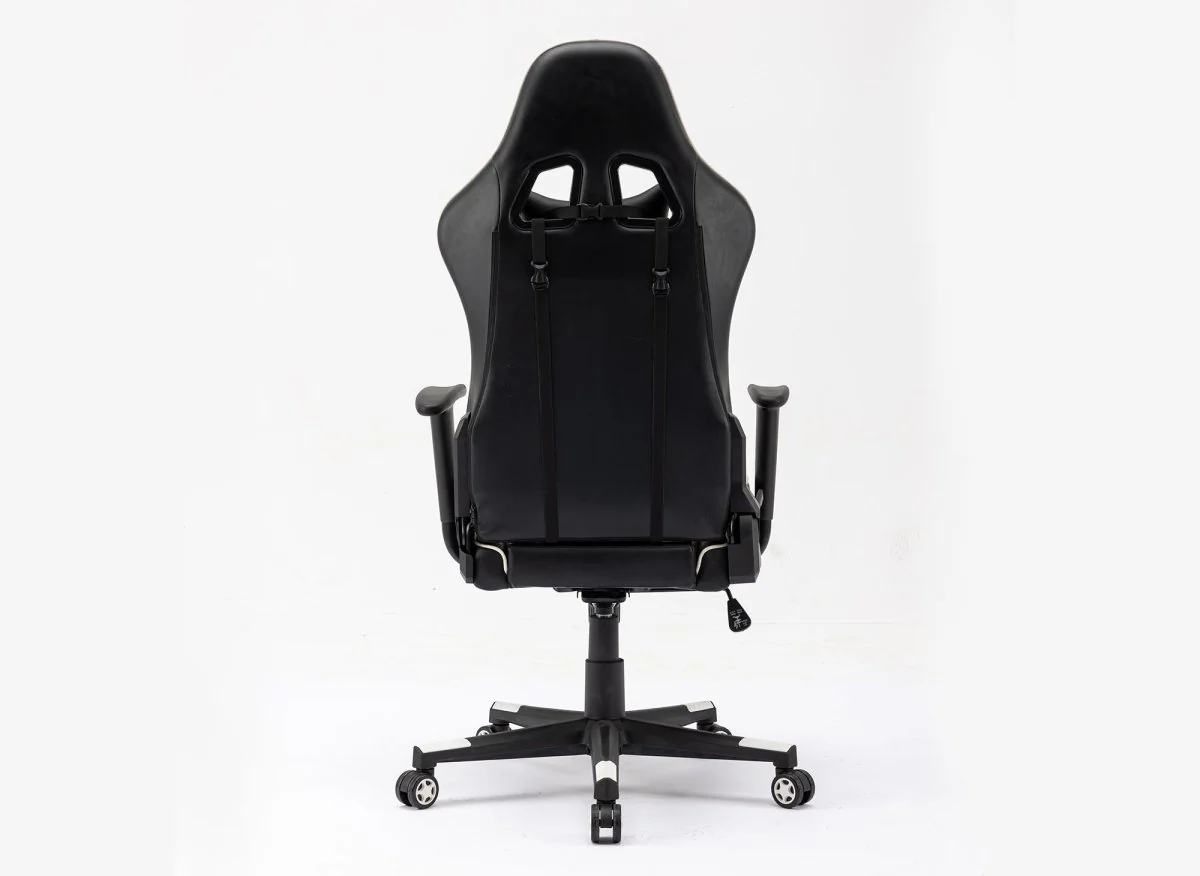Fauteuil gaming en simili cuir noir et blanc LYHAM - Image 7