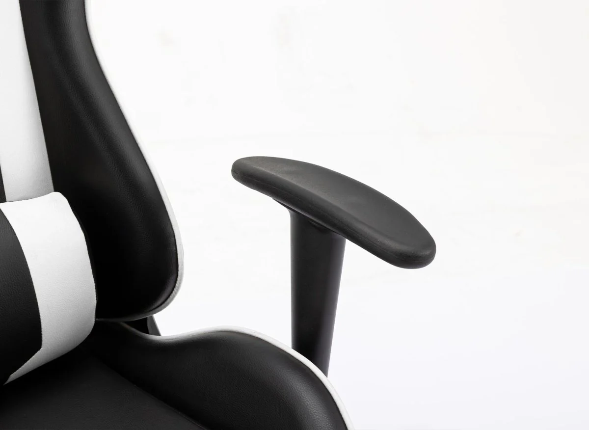 Fauteuil gaming en simili cuir noir et blanc LYHAM - Image 9