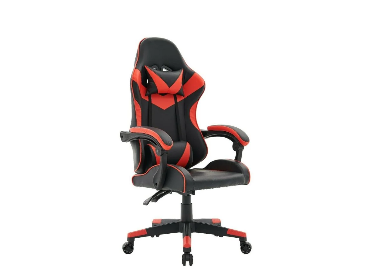 Fauteuil gaming en simili cuir noir et rouge PIXEL - Image 4