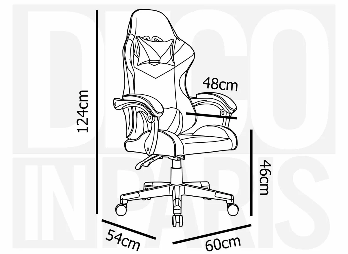 Fauteuil gaming en simili cuir noir et rouge PIXEL - Image 7