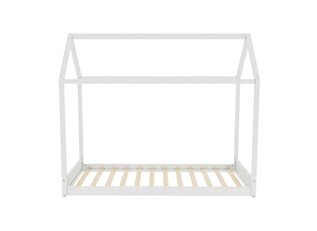 Lit cabane en bois blanc 90 x 190 cm POPY - Image 4