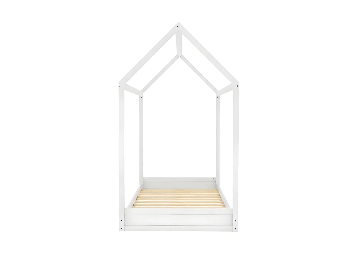 Lit cabane en bois blanc 90 x 190 cm POPY - Image 5