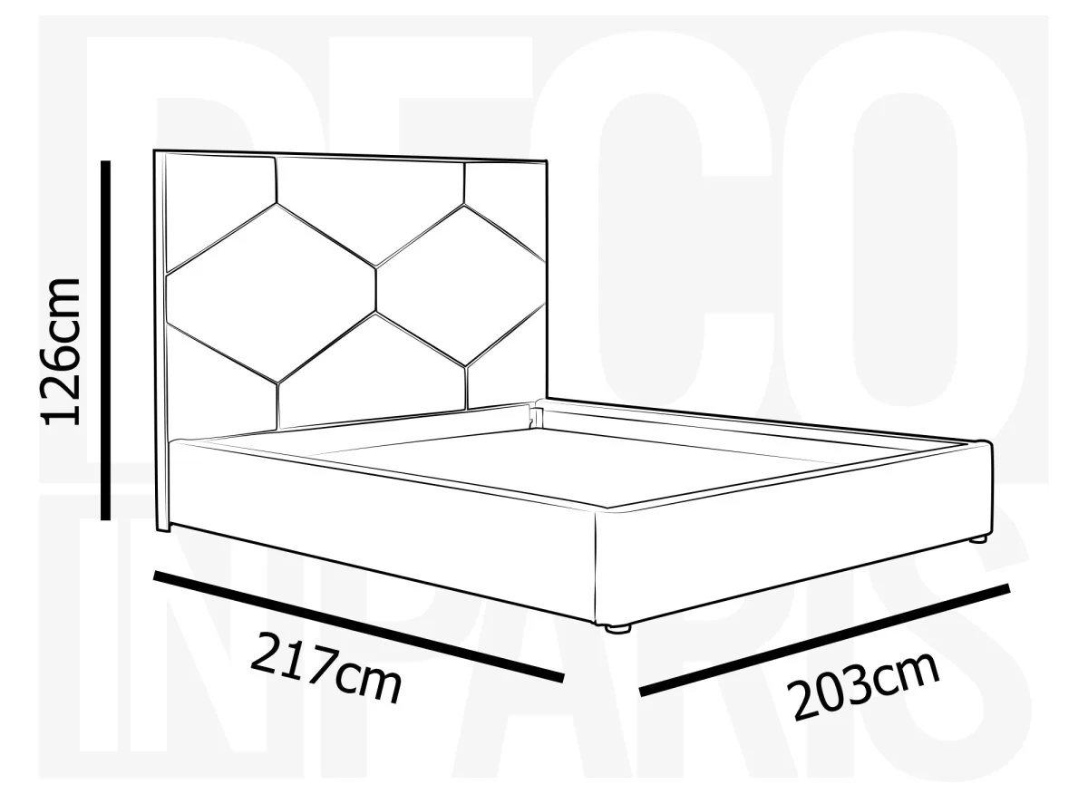 Lit coffre avec tête de lit design en velours gris LARA 180 x 200 cm - Image 8