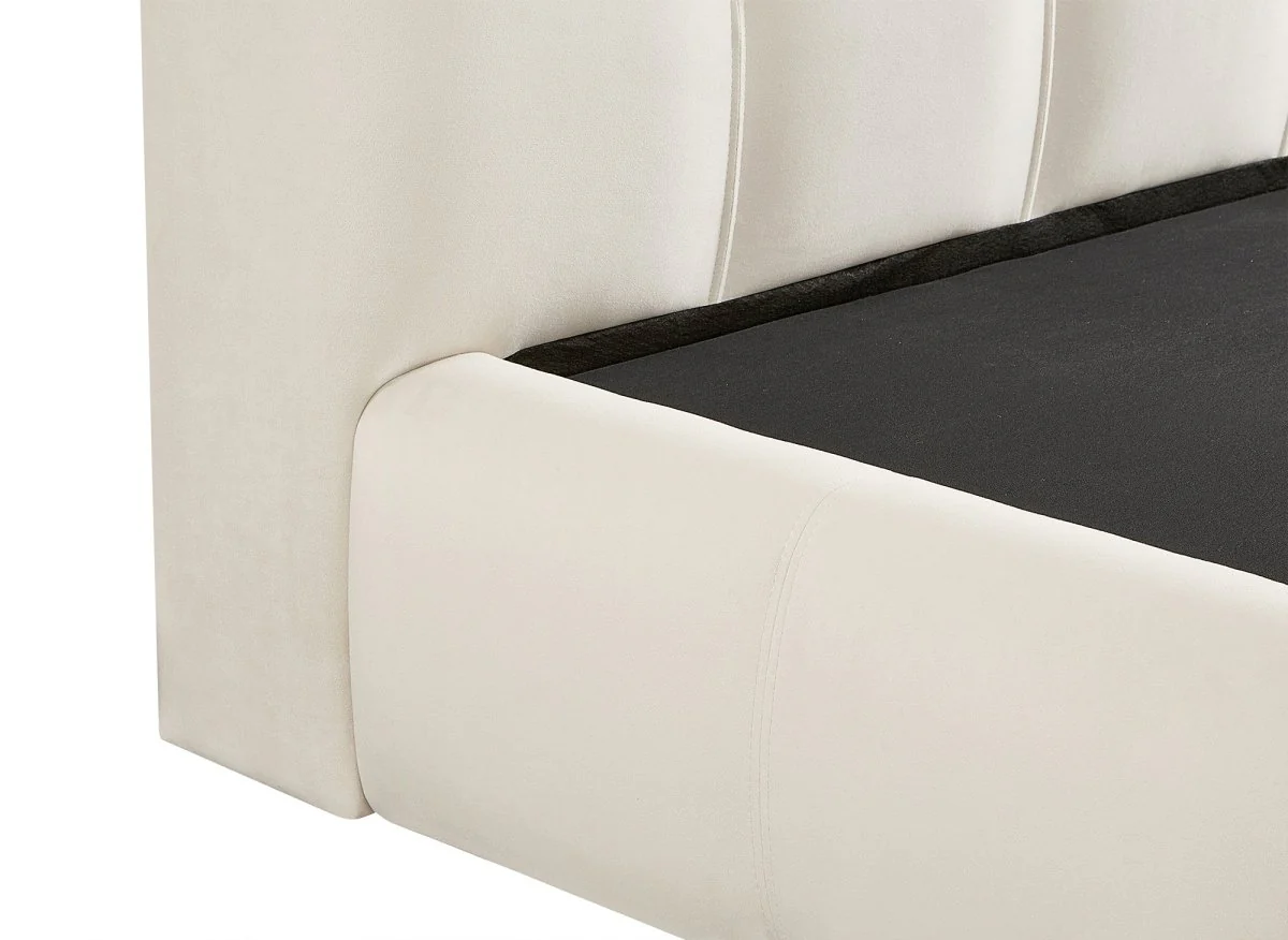 Lit coffre en velours beige 140x190 cm GEORGINA - Image 8