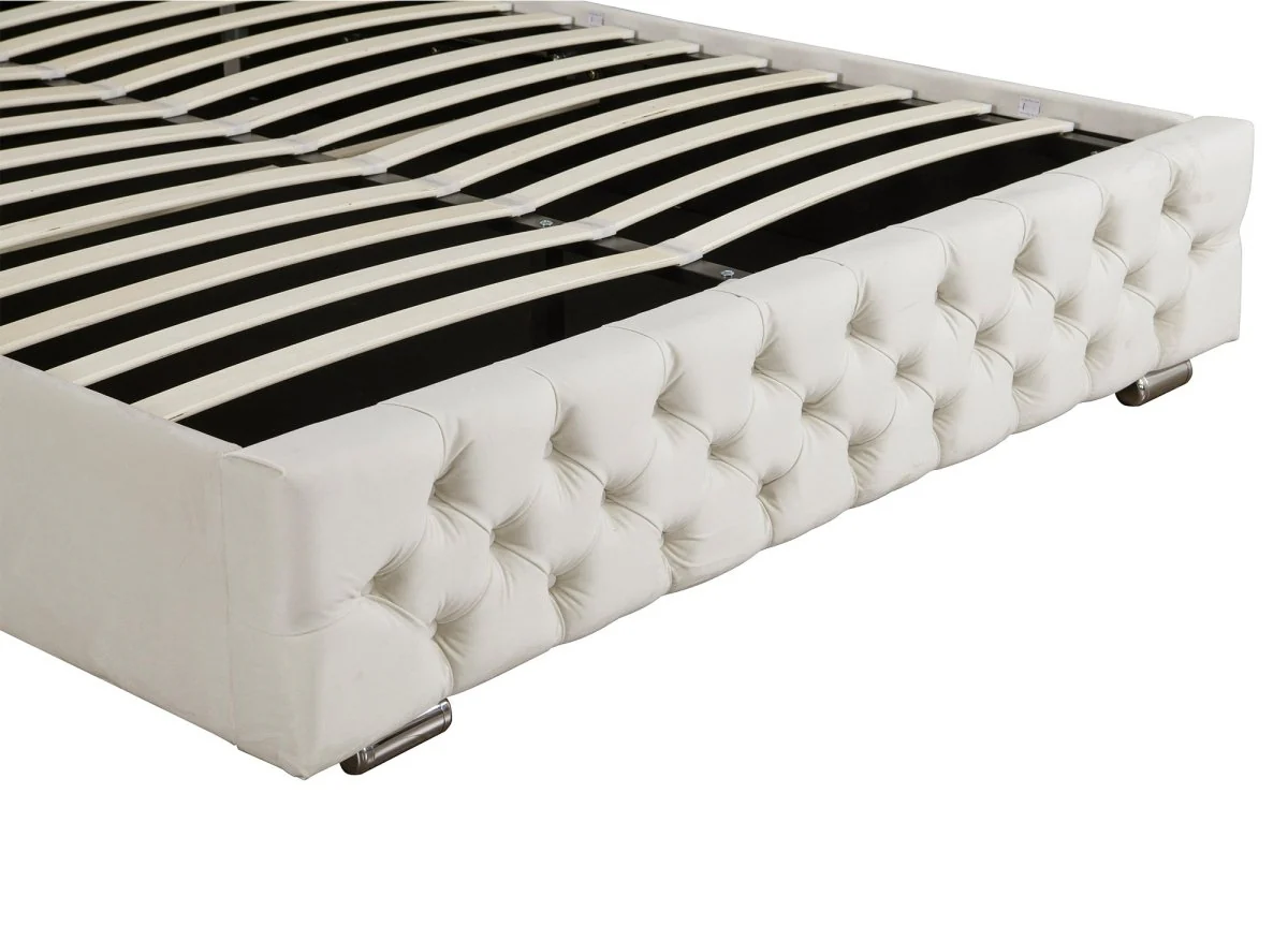 Lit coffre en velours beige 140x190 cm MAXI - Image 9