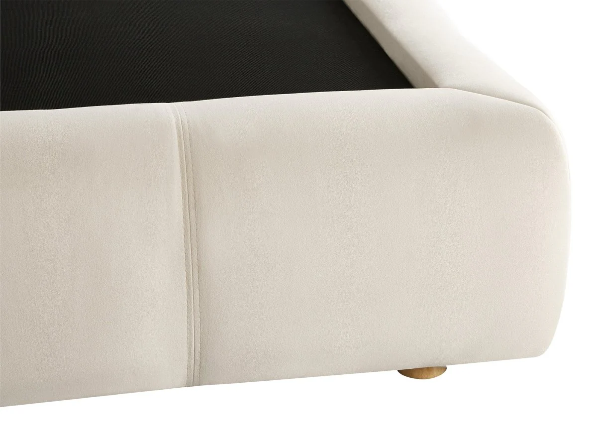Lit coffre en velours beige 160x200 cm GEORGINA - Image 9