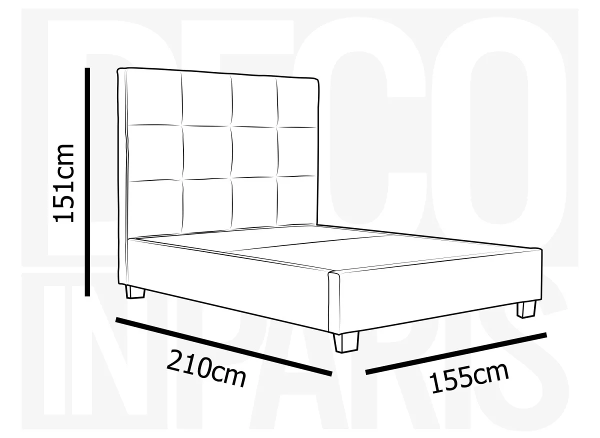 Lit coffre en velours beige design CAROLINE 140 x 190 cm - Image 10