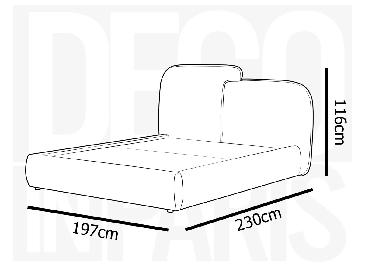 Lit coffre en velours chiné beige 160x200 cm MILENA - Image 10