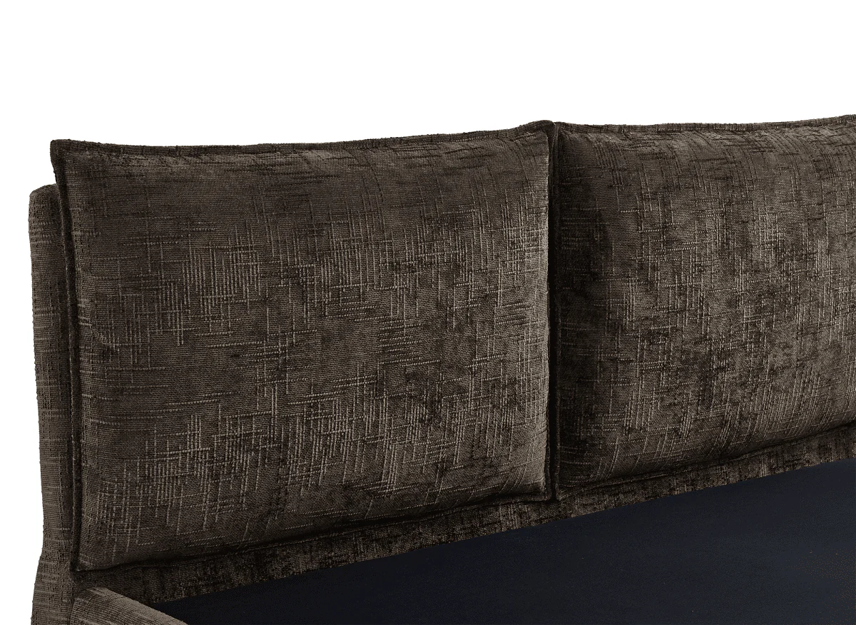 Lit coffre en velours chiné marron 140x190 cm MELY - Image 7