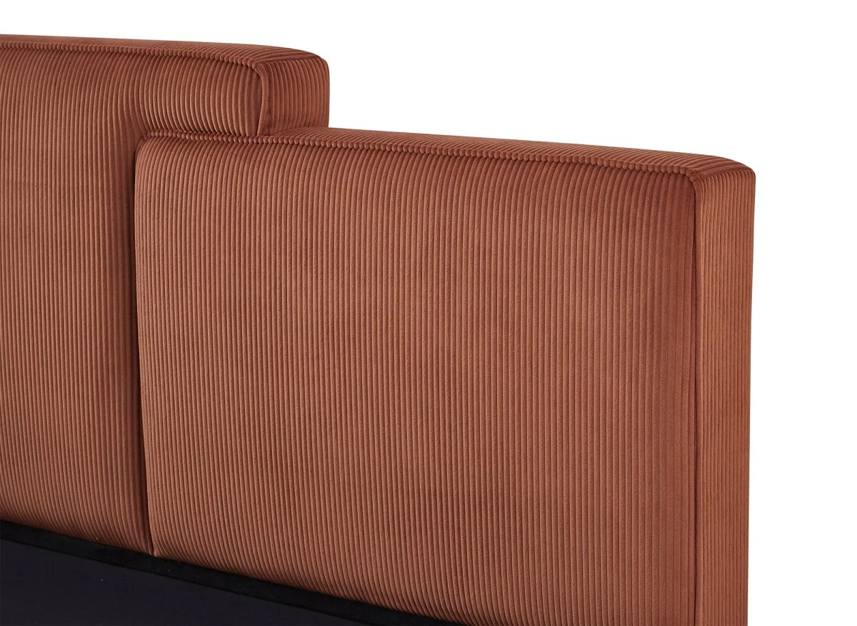 Lit coffre en velours côtelé terracotta 160x200 cm ZELIA - Image 7