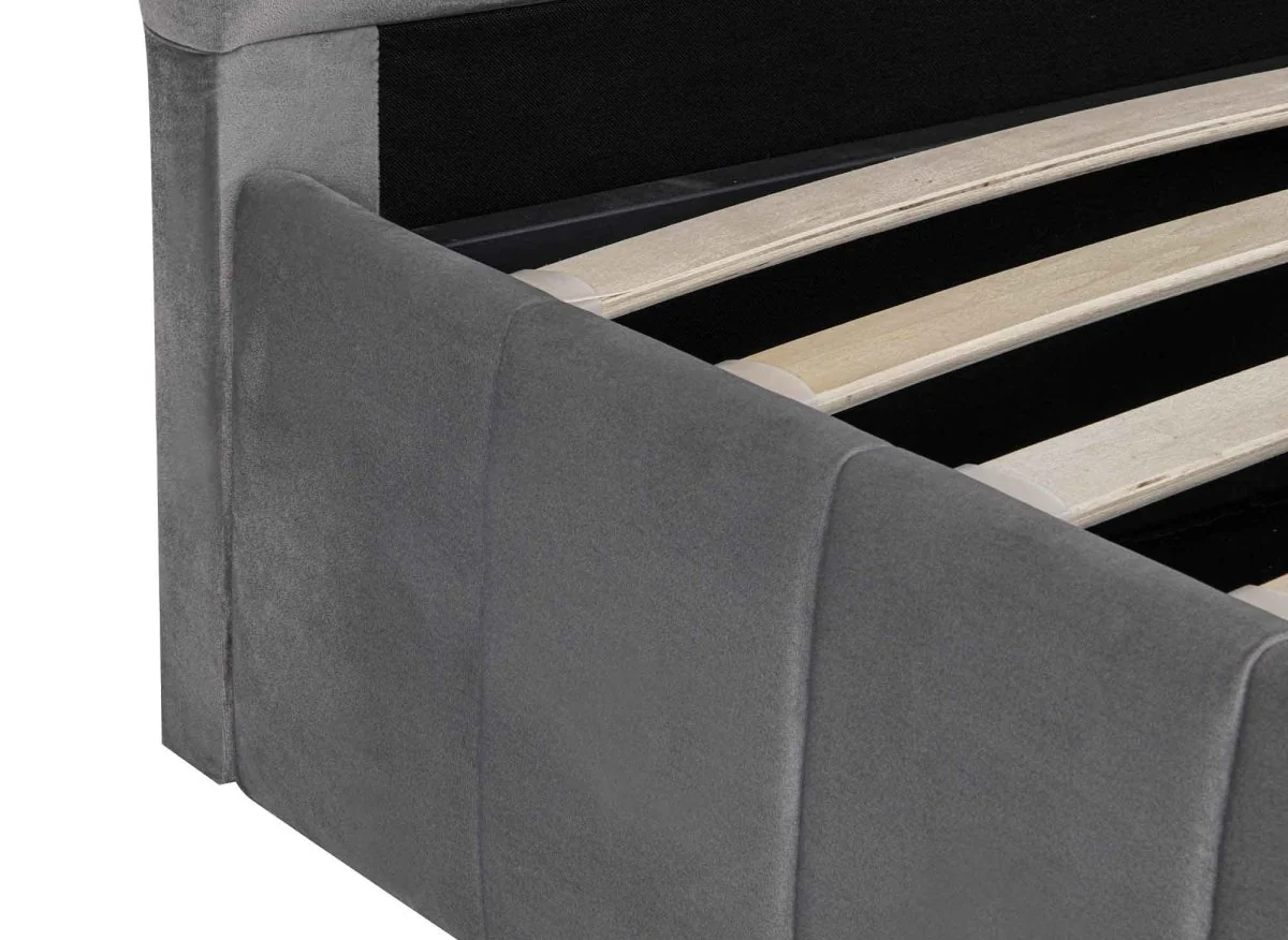 Lit coffre en velours gris 160x200 cm ELVIRA - Image 10
