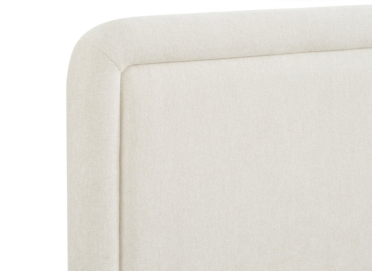 Lit double en tissu doux beige 180 x200 cm ANELA - Image 5