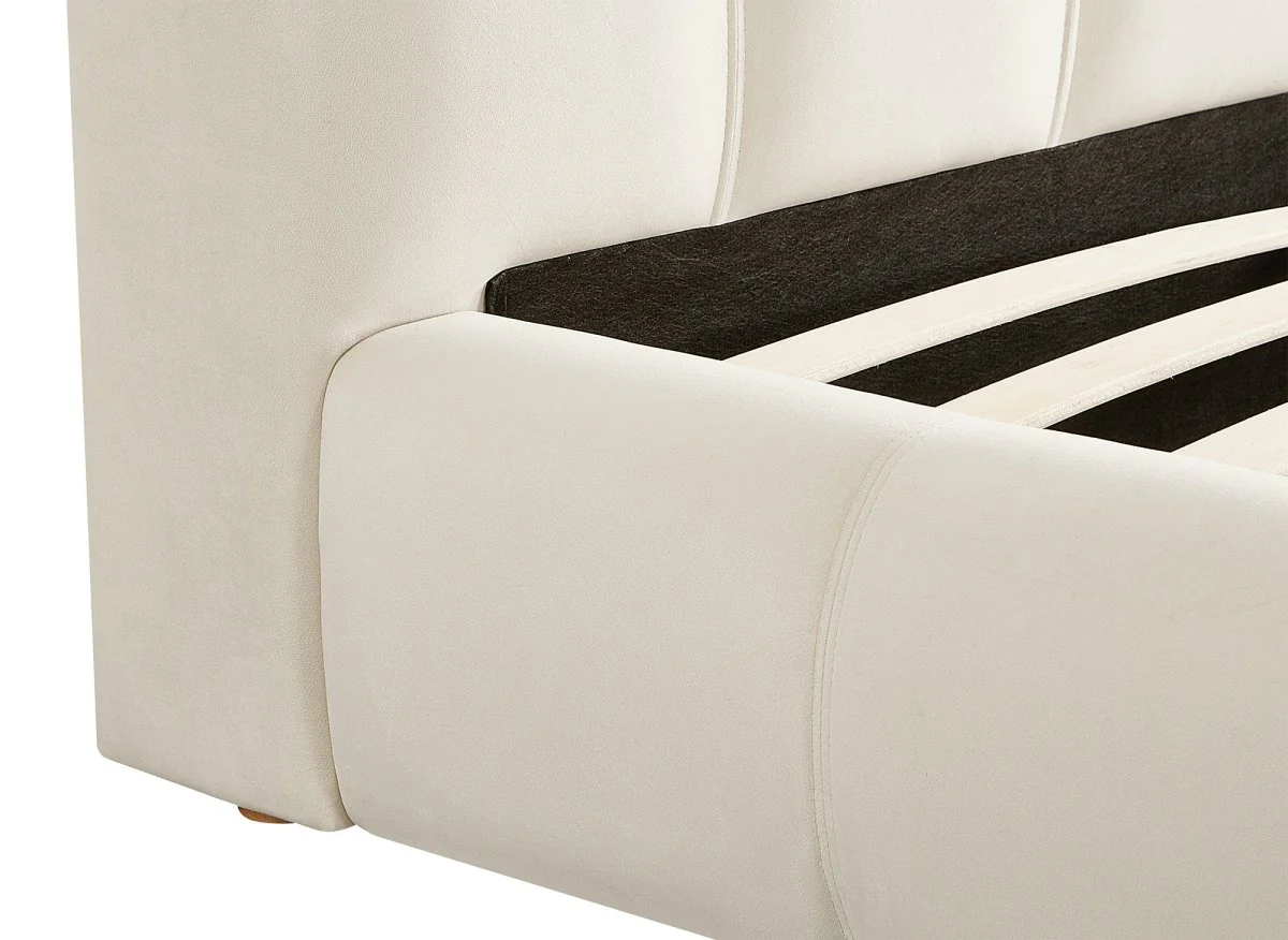 Lit double en velours beige 160x200 cm GEORGINA - Image 6