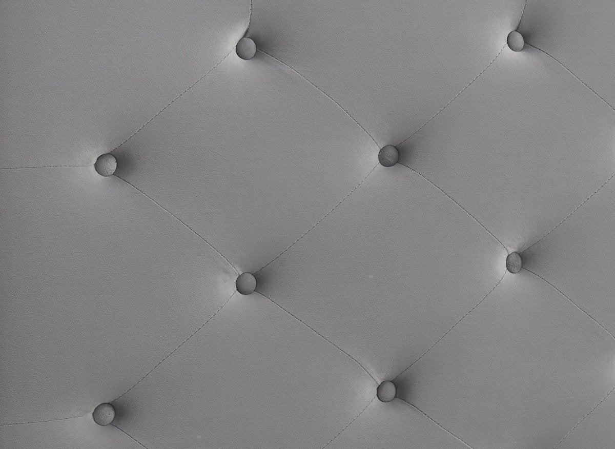 Lit double en velours capitonné gris MAREVA 180x200 cm - Image 6